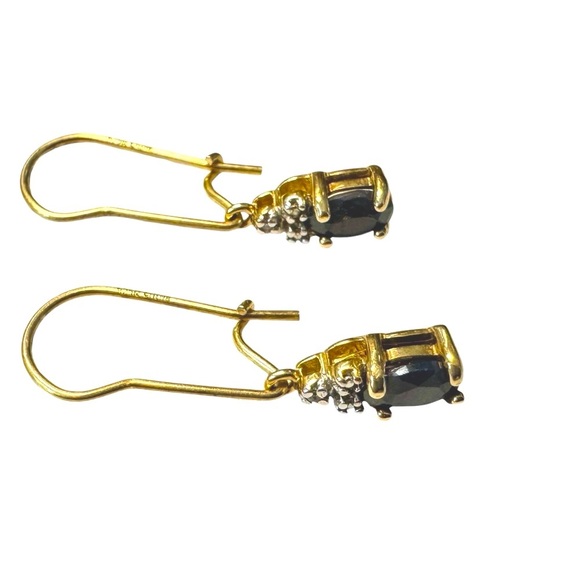Ross-Simons | Sapphire & Diamond Gold Vermeil Earrings - Picture 9 of 13